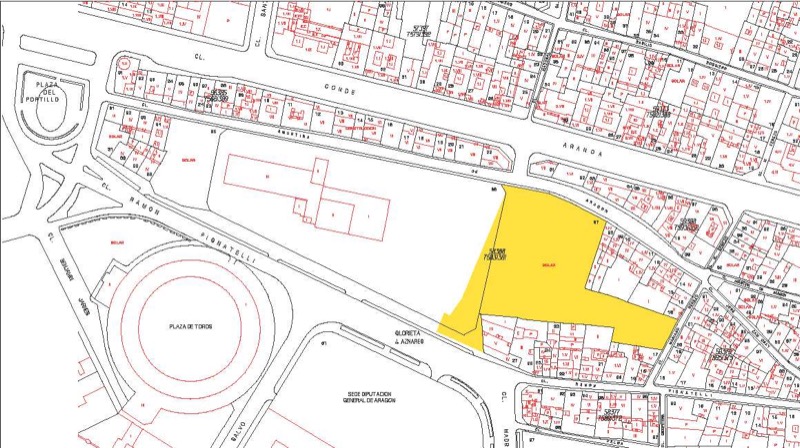 Plano de situación del solar en el que se pretendía instalar el MAAC