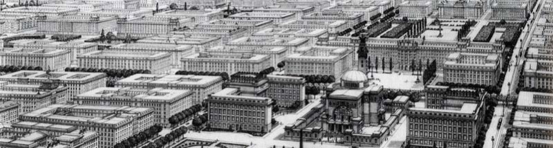 Otto Wagner: Concurso para el Vindobonabrücke sobre el canal del Danubio. Perspectiva (1904)