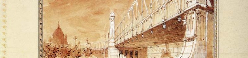 Otto Wagner. Proyectos para el ferrocarril metropolitano de Viena (Stadtbähn). Estación de la Karlsplatz (1898). Perspectiva