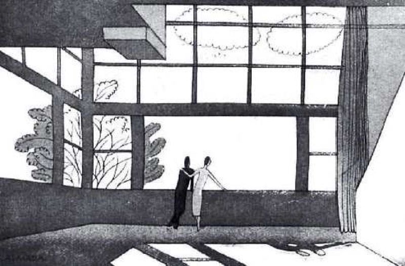 Dibujo de Almada. Fuente: Gómez de la <a href=