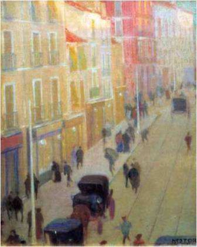 Néstor de la Torre. Calle Mayor de Madrid (1904). Ó/l, 46x37cm. Fuente: web Museo Néstor de Las Palmas de Gran Canaria