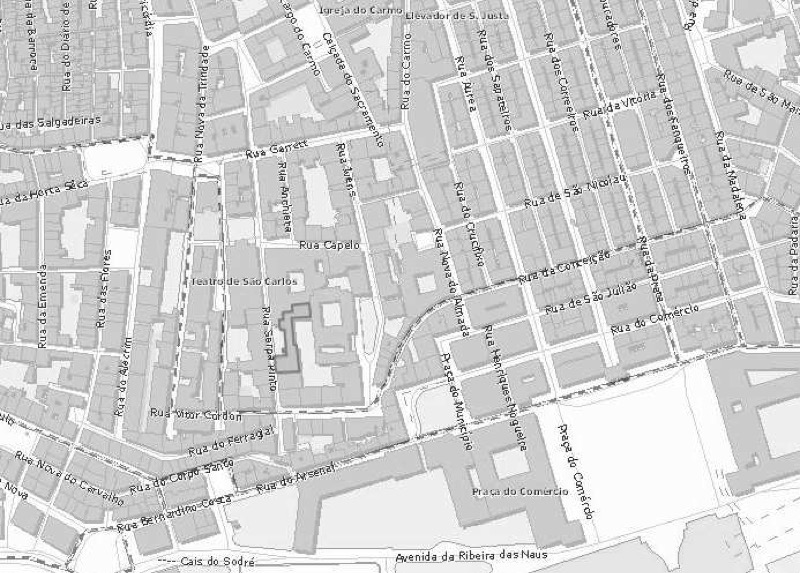 Ubicación del MNAC – Museu do Chiado en el eje urbano Baixa-Chiado