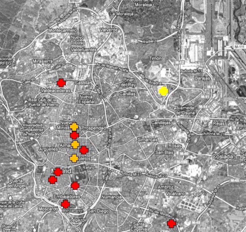 Localización de intervenciones de Madrid Abierto