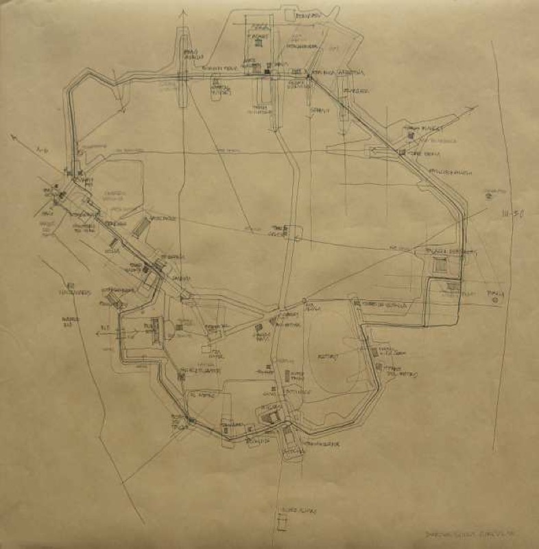 Deriva del Circular. Tinta y Grafito sobre papel. 60x60 cm.