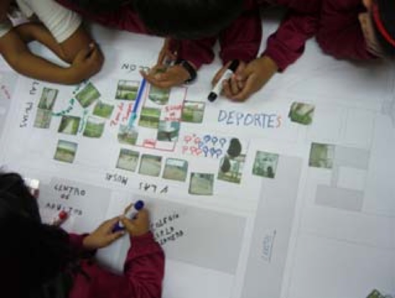 Proceso de diseño del parque por parte de los niños