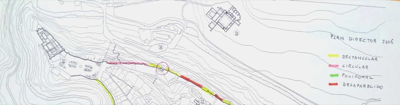 Esquema 2 - Plano de tipología de torres de la muralla, según nuestro estudio.