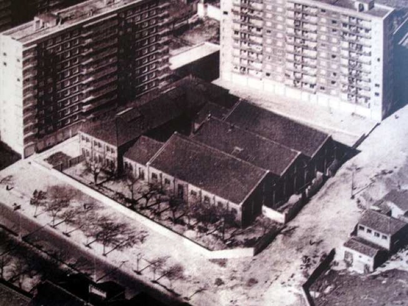 Talleres del Hogar Pignatelli antes de su reconversión en Museo Pablo Serrano