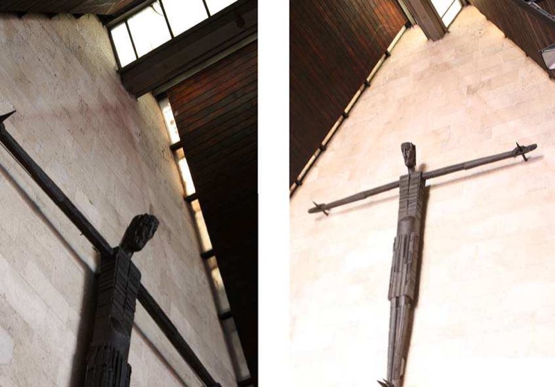Detalle del Crucificado en la iglesia del Poblado Dirigido de Canillas (primera imagen)