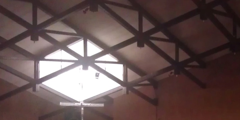 Detalle del Crucificado en la iglesia del Poblado Dirigido de Canillas (segunda imagen)