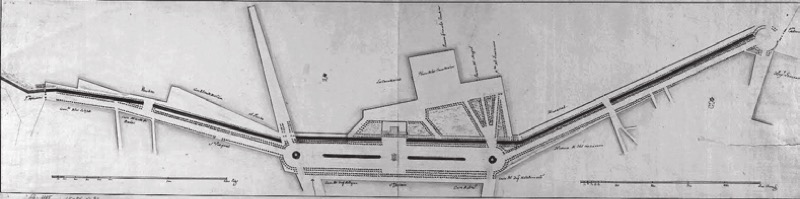 Topographia de la Villa de Madrid descrita por don Pedro de Texeira (Topography of the Town of Madrid described by Don Pedro de Texeira). 1656 (Facsimile Edition. Madrid City Council, 2000). Detail plan showing original Atocha and San Jeronimo Prados and the Buen Retiro Palace.