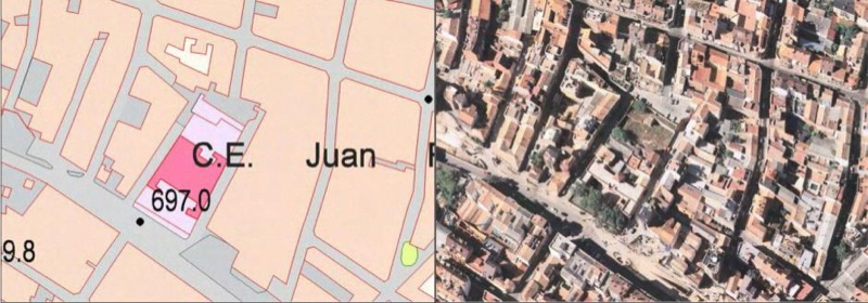 Planitud y ortofotografía aérea del entorno del muro objeto de intervención, 2007