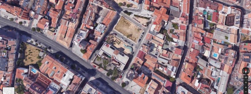 Ortofotografía aérea del entorno del muro objeto de intervención, 2017