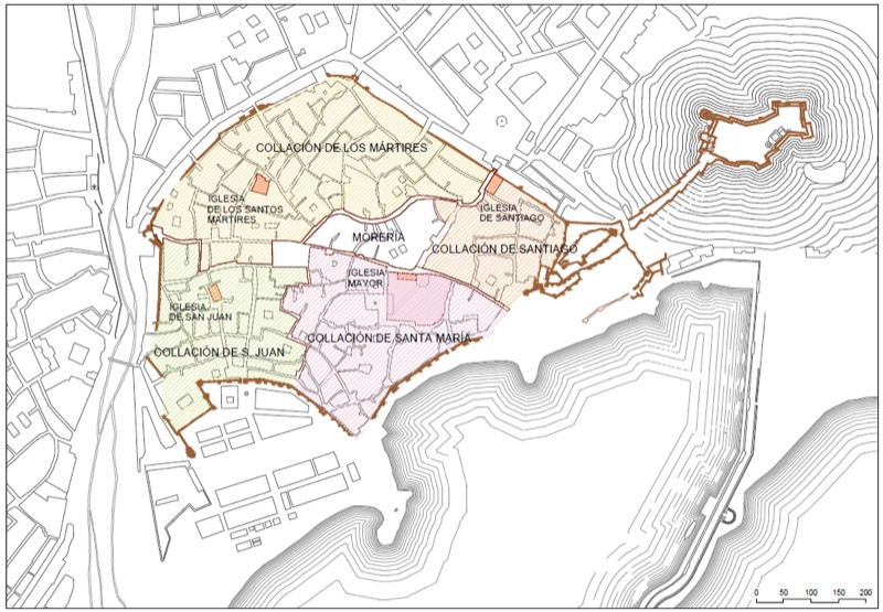 Plano de las collaciones con la Situación de las Iglesias