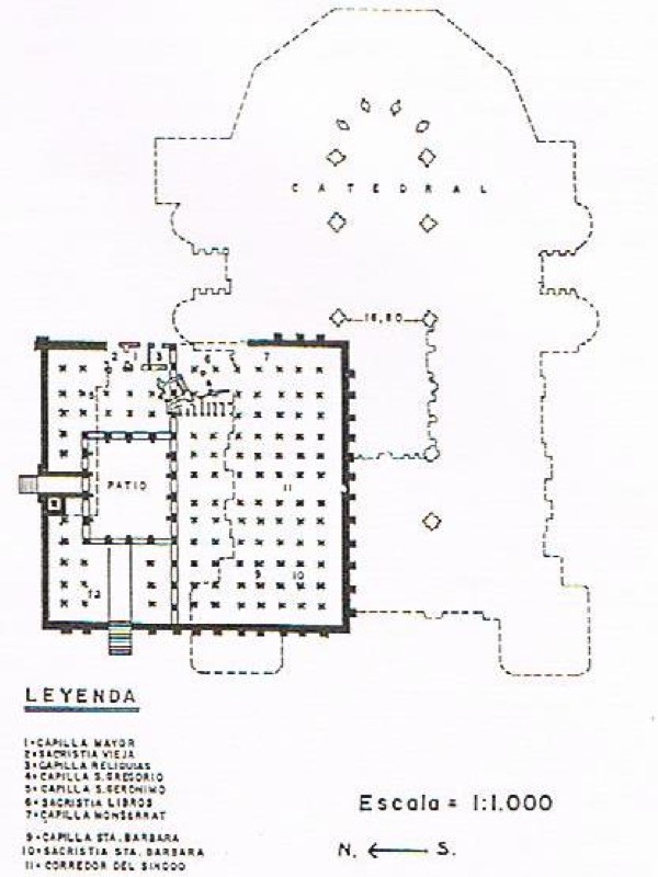 Planta de la mezquita en relación con la catedral