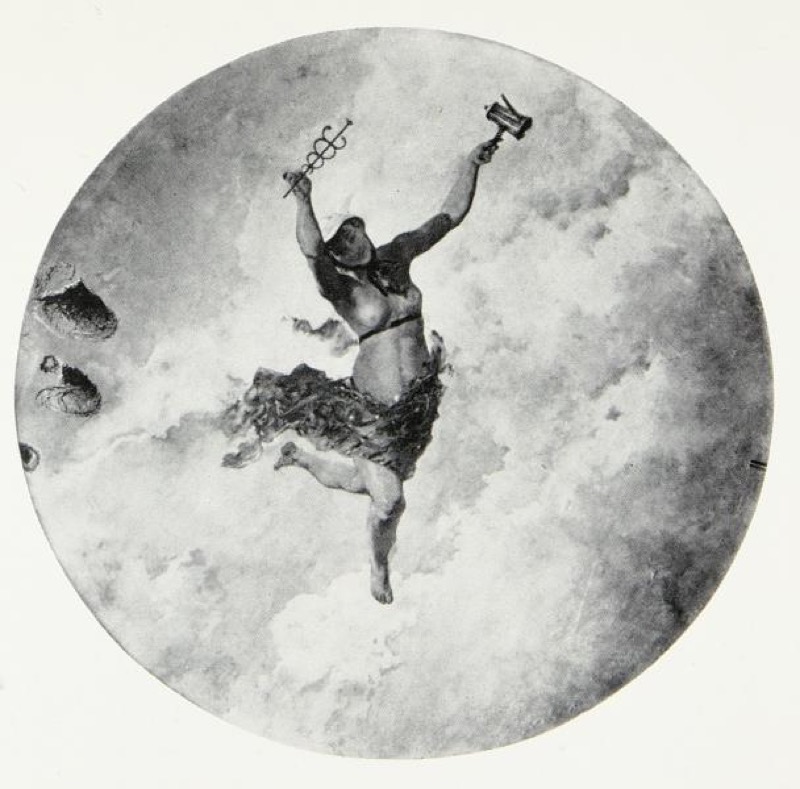 Figura de Mercurio para la decoración del café de Fornos, por Emilio Sala Francés, 1879.