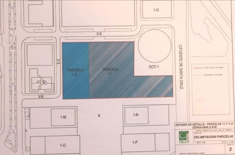 Delimitación de parcelas del polígono Cepsa Disa. Fuente: Gestur Tenerife.