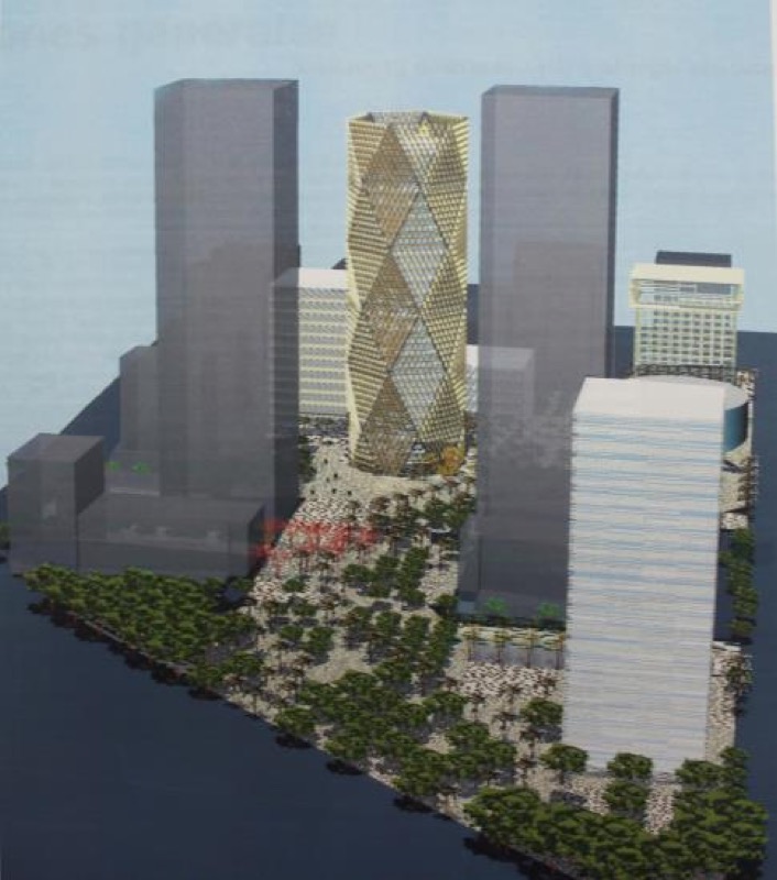 Plan director de las Manzanas 1 y 4 de Cabo-Llanos. Santa Cruz de Tenerife. Foreign Office Arquitects (FOA), enero de 2004. Fuente: Gestur Tenerife. Fotografía publicada en Diario de Avisos, 27.11.2003.