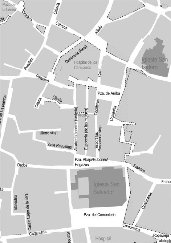 Calle de los Traperos. Hipótesis de restitución