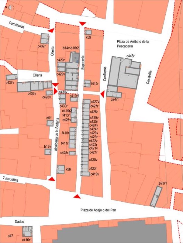 Cantidad de tiendas y casa-tiendas en la collación de San Salvador, por zonas