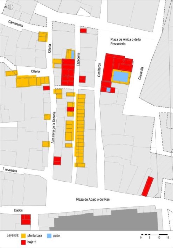 Zona de las especierías, la alcaicería de los sederos y la ollería