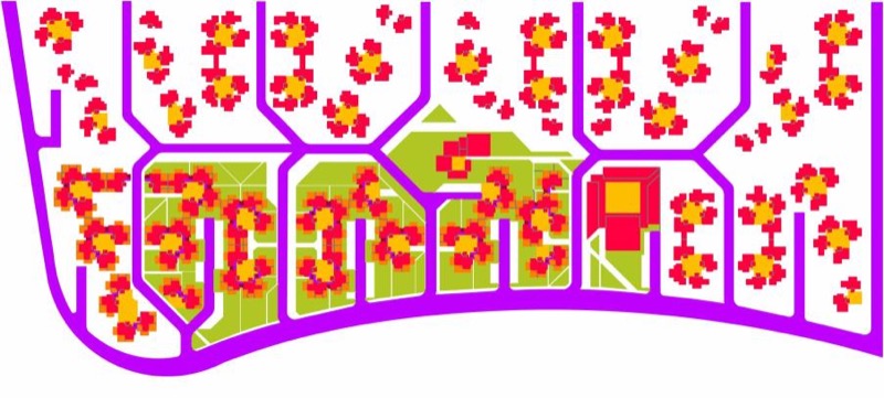 Urbanización Rafael Núñez o Terrazas del Salitre, esquema planta general