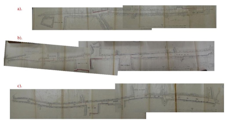 Planos de alineación de las principales calles de el Burgo de 1872