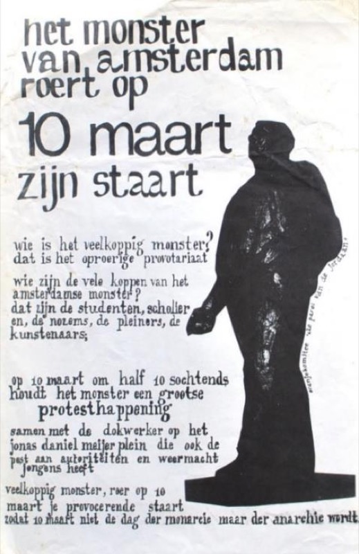 Cartel de Provo (la perla del Jordan) convocando al happening de protesta del 10 de marzo, 1966
