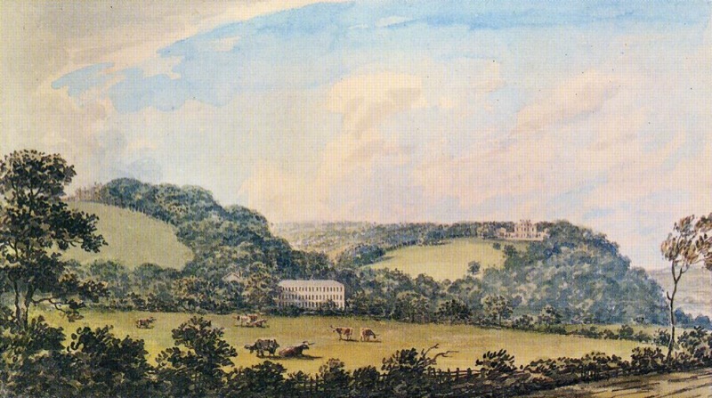 Humphry Repton: Lámina del Libro Rojo para la Armley House (1810)