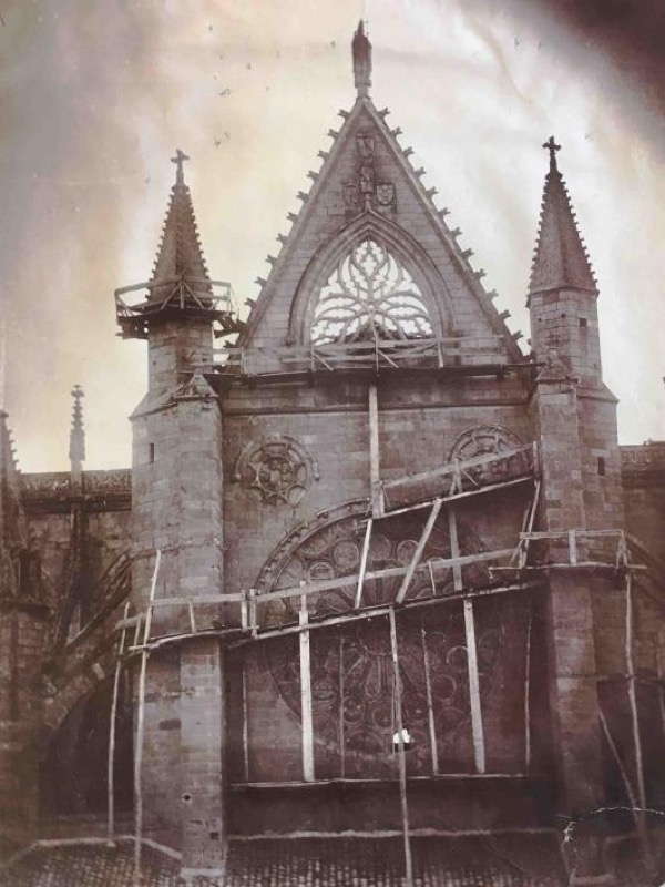 Catedral de León. Restauración del hastial del Sur, con fecha [1869-1879], AMNP, Correspondencia de Juan de Madrazo ©Museo Nacional del Prado