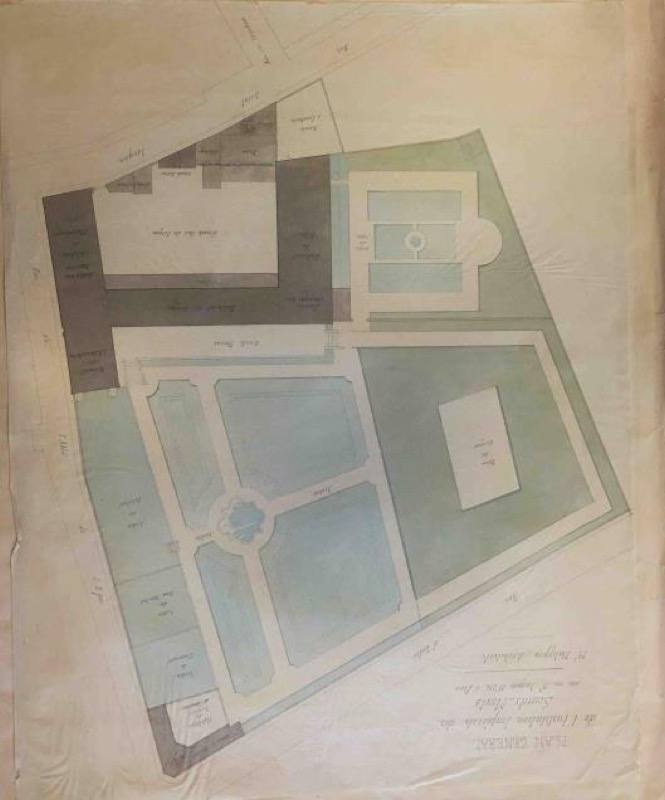 Juan de Madrazo y Kuntz, Plano general del entorno del Hospital de sordomudos de París, D08077 ©Museo Nacional del Prado