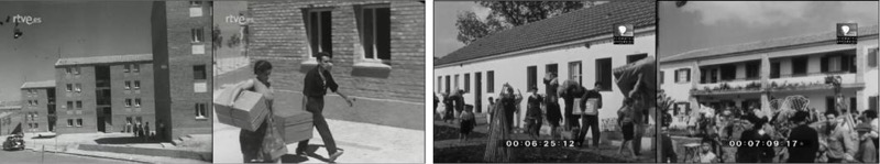 Fotogramas de los noticiarios cinematográficos NO-DO 764A e Imagens de Portugal 84