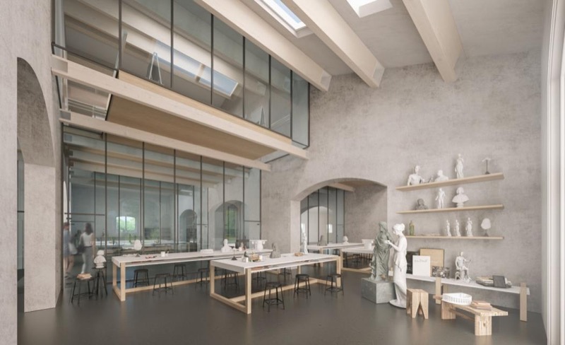 Spaces for the workshops of the Academy of Fine Arts.