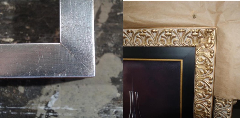 Terminado con hoja de plata y cuadro compuesto