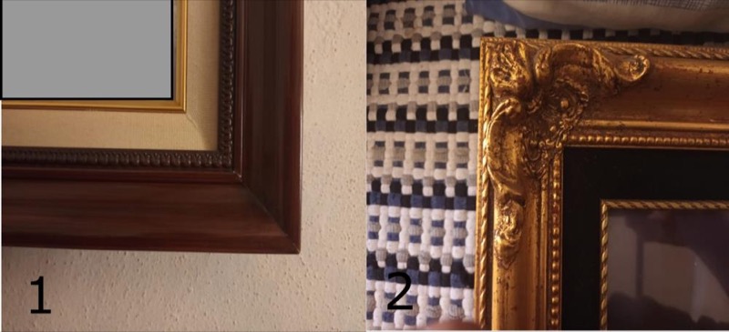 Cuadro minimalista sin campo y campo con terminado en hoja de oro