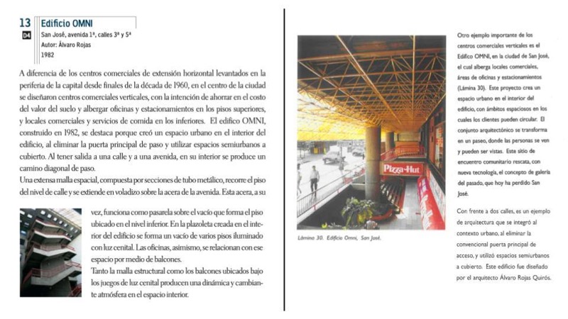 Información del OMNI en libros de historia de la arquitectura de Costa Rica