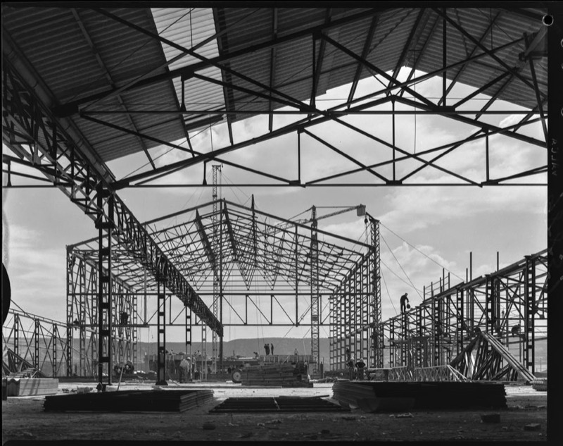 Obras de ampliación de la fábrica de Duralex, Juan Miguel Pando Barrero, 1965. Fuente: Archivo Pando, IPCE, Ministerio de Cultura y Deporte.