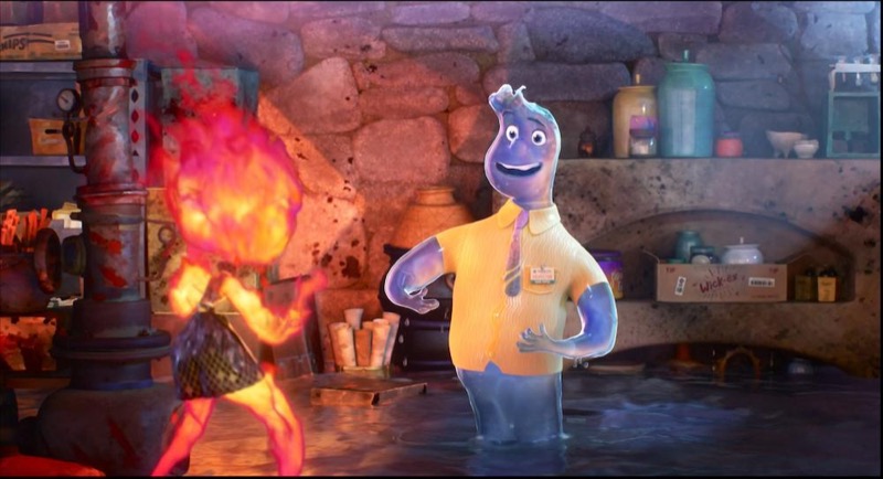 Nilo adopta diversas formas corporales. Fuente: Fotograma de la película Elemental (2023)