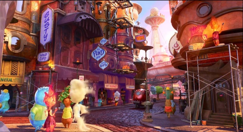 Nilo adopta la forma corporal con la que mejor se identifica. Fuente: Fotograma de la película Elemental (2023)