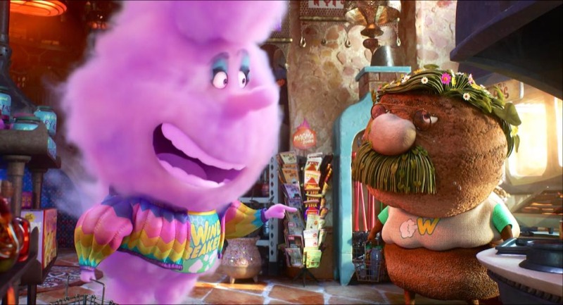 Personajes de distinto elemento interactuando en la calle. Fuente: Fotograma de la película Elemental (2023)