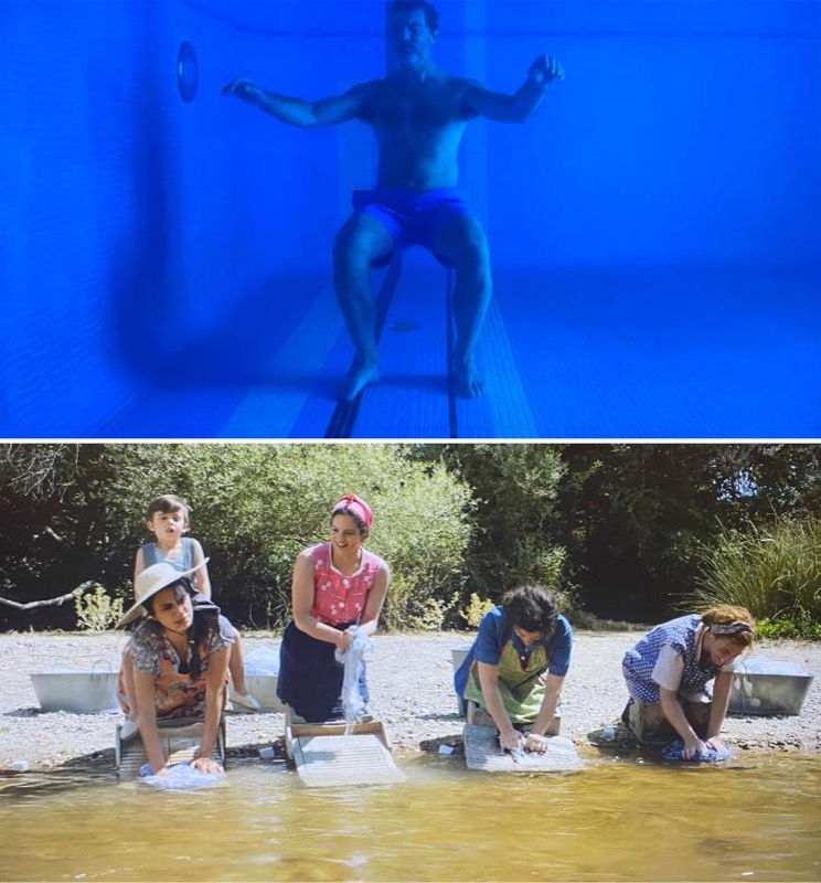 La piscina y el río de su infancia en Dolor y Gloria (2019)