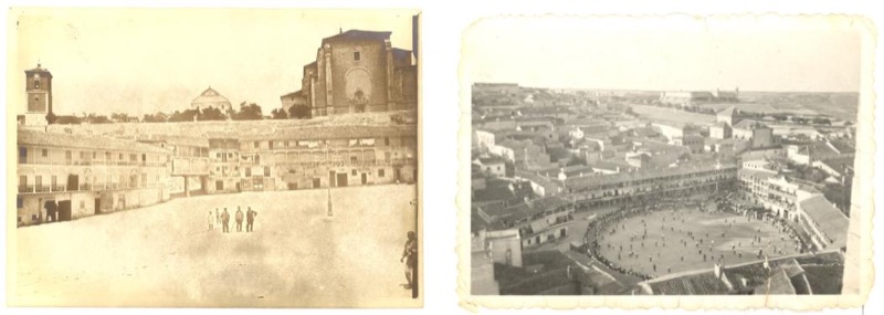 Figura 10. Fotografías anónimas de la plaza Mayor de Chinchón. De izquierda a derecha, años 1920 y 1940, respectivamente.