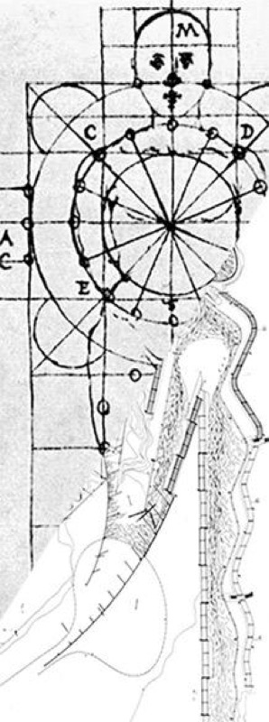 Fig. 4. Fotografía del sitio de trabajo de Enric Miralles, Montalcino, 1999. Cortesia de Fundació Enric Miralles y Benedetta Tagliabue -EMBT Architects.
