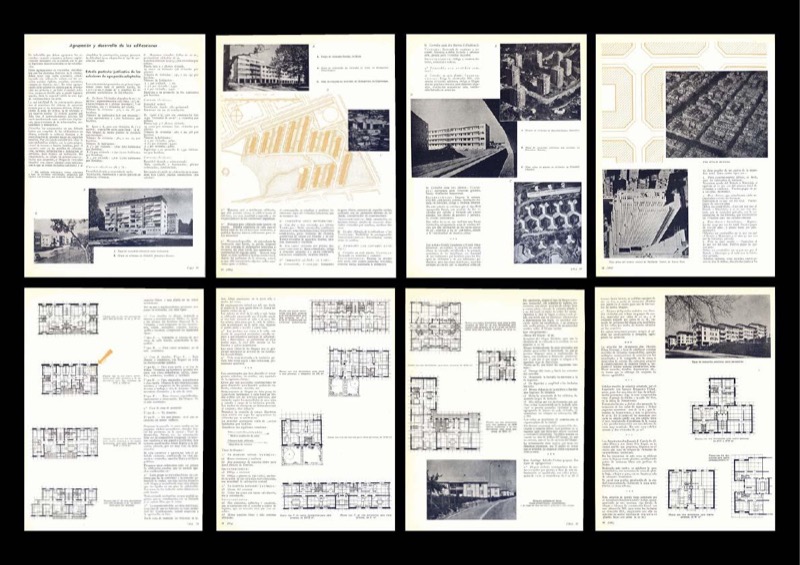 Fig. 4 . Fig.4. Cuatro de los plafones ganadores del Concurso en los que aparecen referencias internacionales. Creación propia del autor/a a partirde Sostres, J.M et al. (1950). 